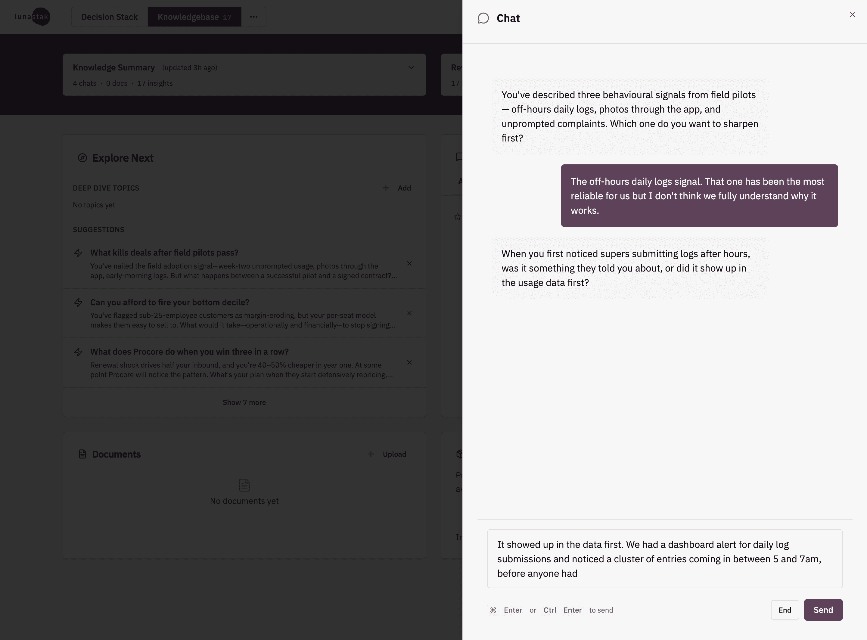 Start → with a conversation